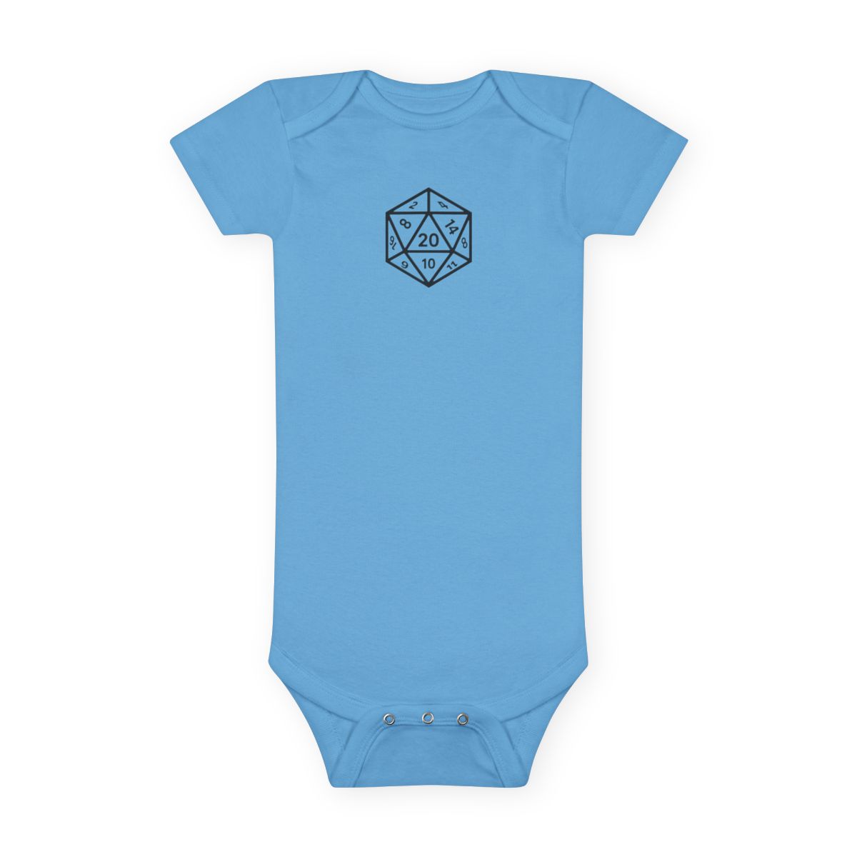 D20 Twenty-Sided Die Romper | D&D Baby Onesie, RPG Fan Gift, Geek Gamer Infant - alternate angle 3, merchandise