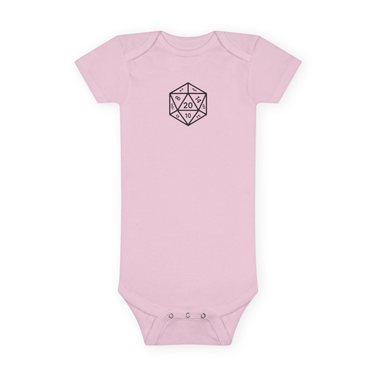 D20 Twenty-Sided Die Romper | D&D Baby Onesie, RPG Fan Gift, Geek Gamer Infant - alternate angle 4, merchandise