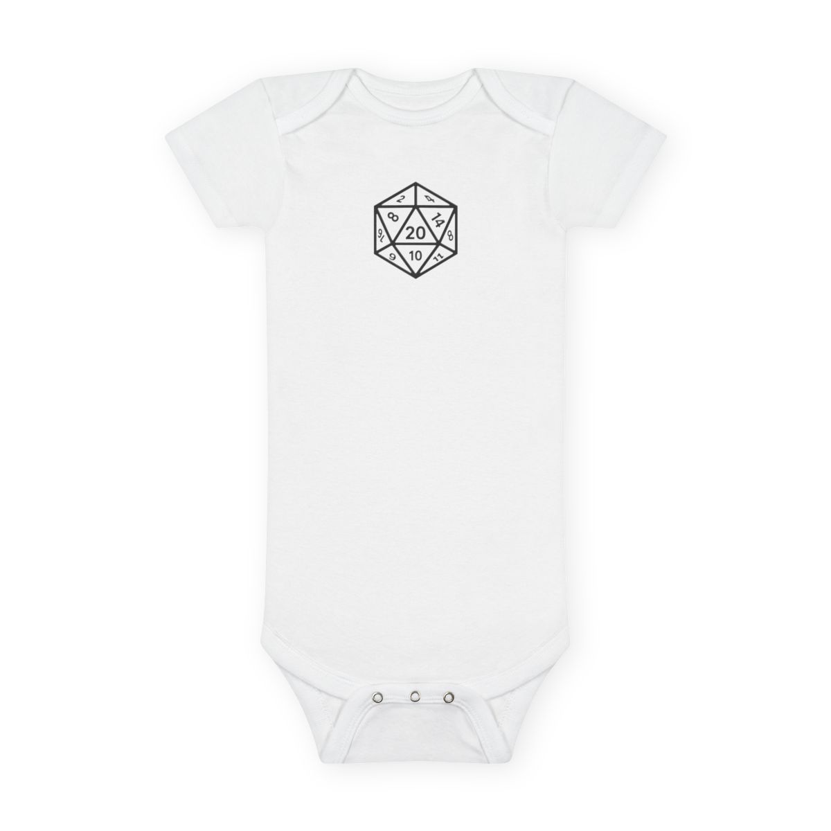 D20 Twenty-Sided Die Romper | D&D Baby Onesie, RPG Fan Gift, Geek Gamer Infant